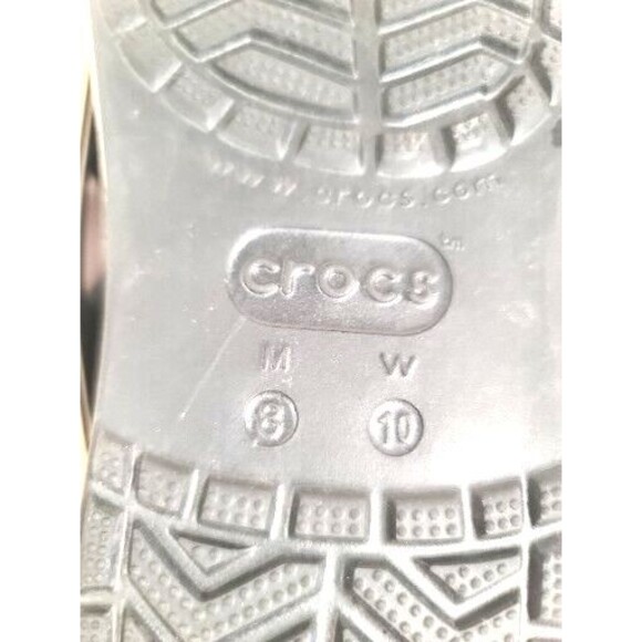 Crocs Mens 8 Womens 10 Comfort Chunky Flip Flop Thong Strap Sandals Black White - Picture 8 of 8